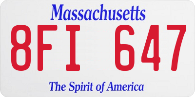 MA license plate 8FI647
