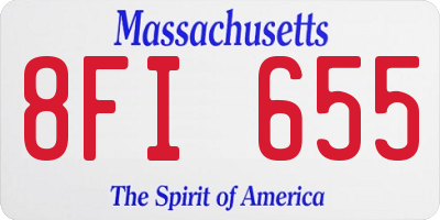 MA license plate 8FI655
