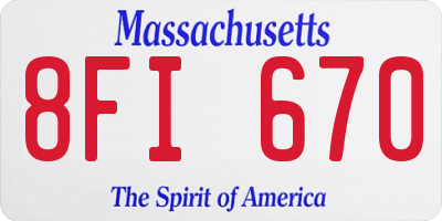 MA license plate 8FI670