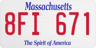 MA license plate 8FI671
