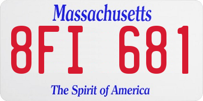 MA license plate 8FI681