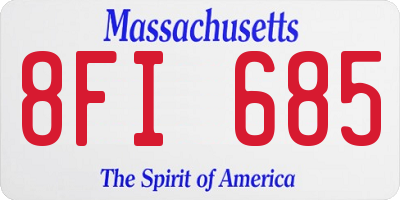 MA license plate 8FI685