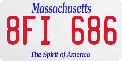 MA license plate 8FI686