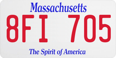 MA license plate 8FI705