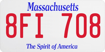 MA license plate 8FI708