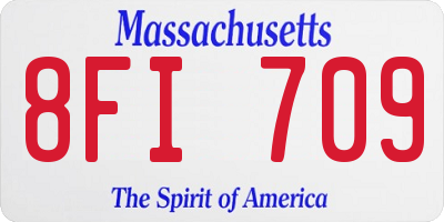 MA license plate 8FI709