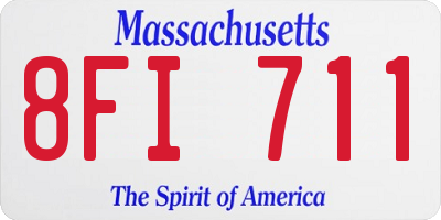 MA license plate 8FI711