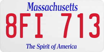 MA license plate 8FI713