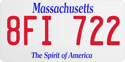 MA license plate 8FI722