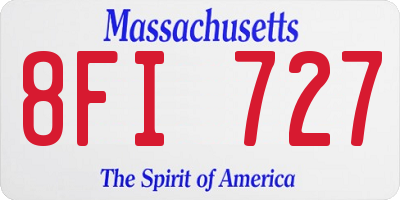 MA license plate 8FI727