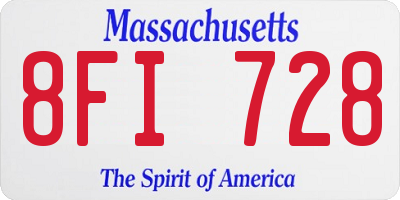 MA license plate 8FI728