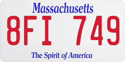 MA license plate 8FI749