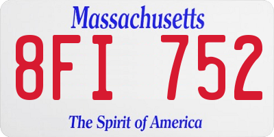 MA license plate 8FI752