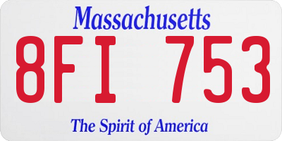MA license plate 8FI753