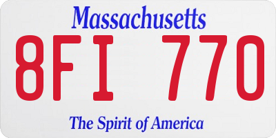 MA license plate 8FI770