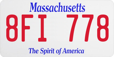 MA license plate 8FI778