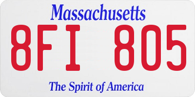 MA license plate 8FI805