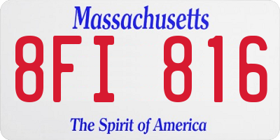 MA license plate 8FI816