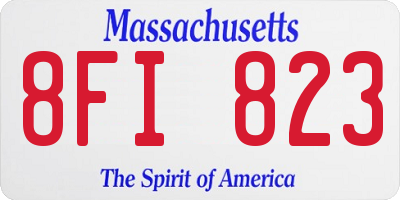 MA license plate 8FI823