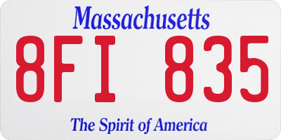MA license plate 8FI835