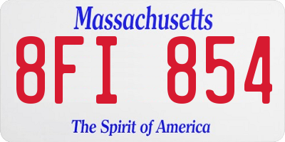 MA license plate 8FI854