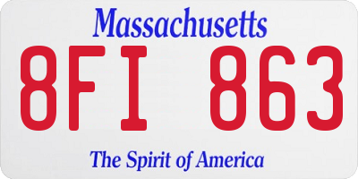 MA license plate 8FI863