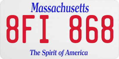 MA license plate 8FI868