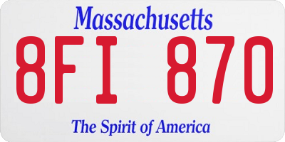 MA license plate 8FI870