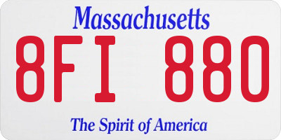 MA license plate 8FI880
