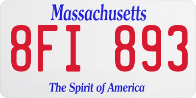 MA license plate 8FI893