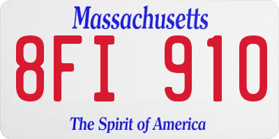 MA license plate 8FI910