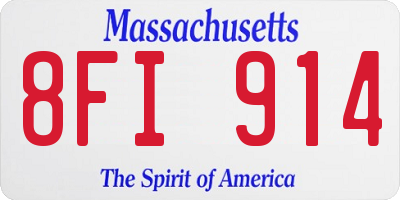 MA license plate 8FI914