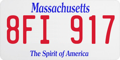 MA license plate 8FI917