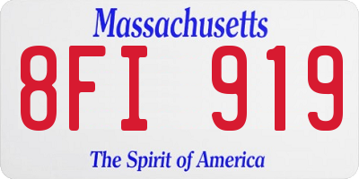 MA license plate 8FI919