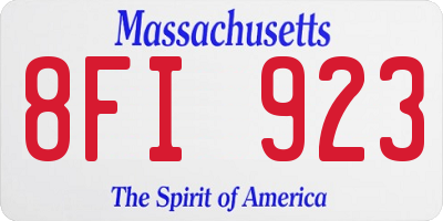 MA license plate 8FI923