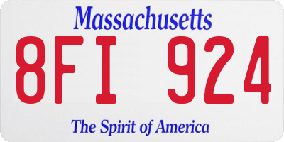 MA license plate 8FI924