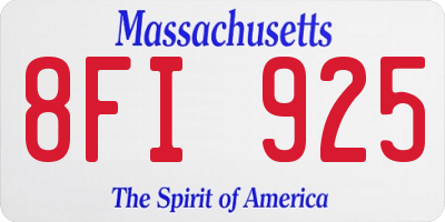 MA license plate 8FI925