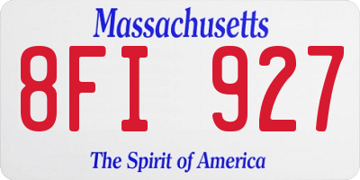 MA license plate 8FI927
