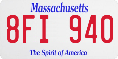 MA license plate 8FI940