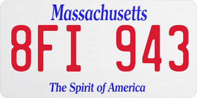 MA license plate 8FI943