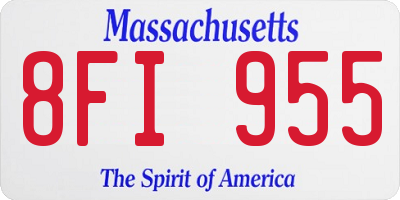 MA license plate 8FI955