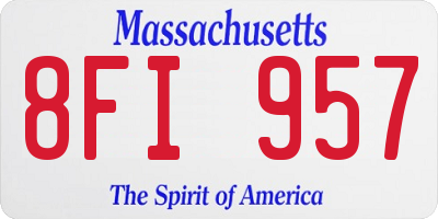 MA license plate 8FI957