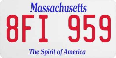 MA license plate 8FI959