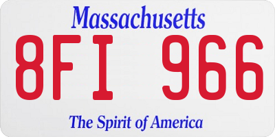 MA license plate 8FI966