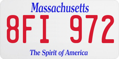 MA license plate 8FI972