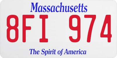 MA license plate 8FI974