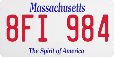 MA license plate 8FI984
