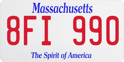 MA license plate 8FI990