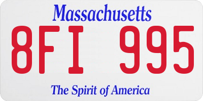 MA license plate 8FI995