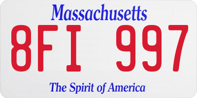 MA license plate 8FI997
